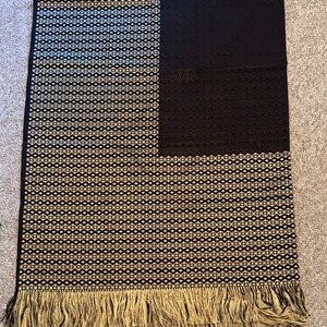 Black and Gold Patterned Scarf